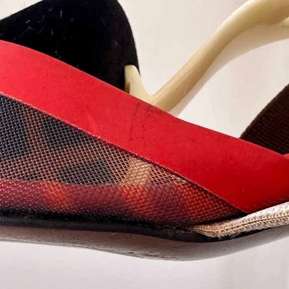 Fendi Technical Mesh Slingback Heels | Colibri Pumps 41 EU Red & Brown ❤️🤎 - Picture 8 of 11
